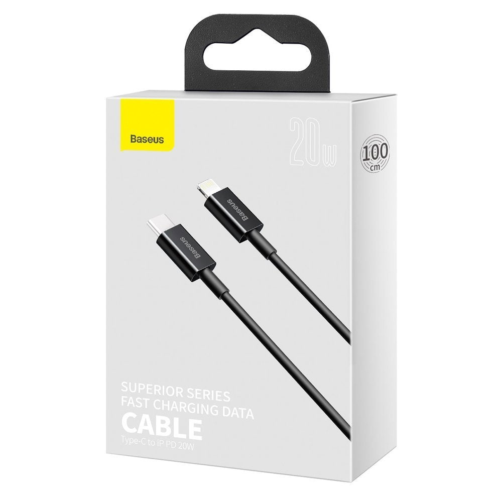 USB-C til Lightning data- og opladningskabel Baseus Superior Series, 20W, 1m, Sort CATLYS-A01