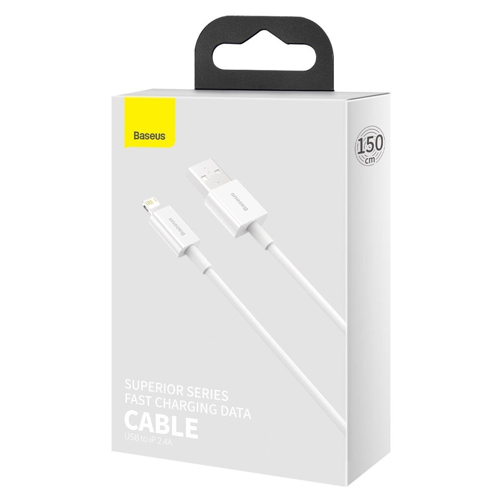 USB-A til Lightning data- og opladningskabel Baseus Superior Series, 20W, 1m, hvid CALYS-A02