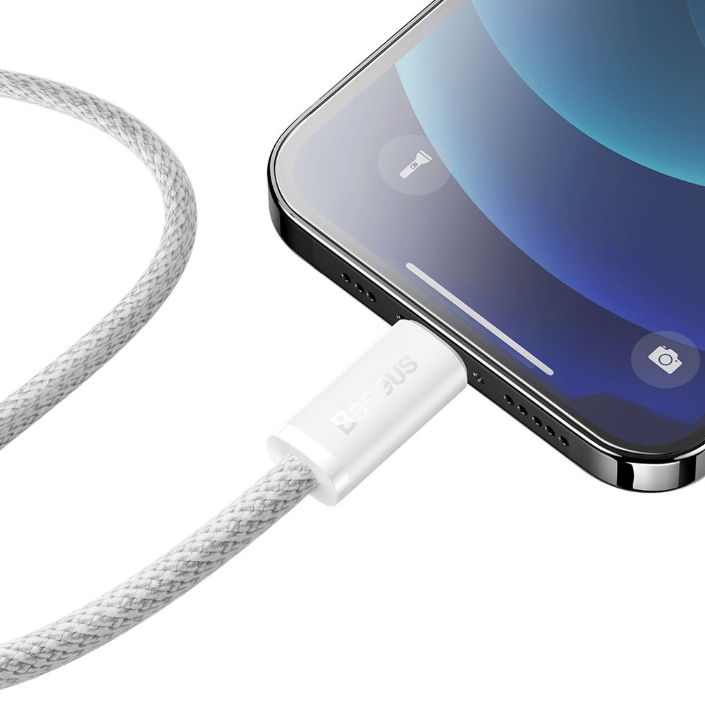 USB-C - Lightning Baseus Dynamic Fast Charging data- og opladningskabel, 20W, 1m, hvid CALD000002