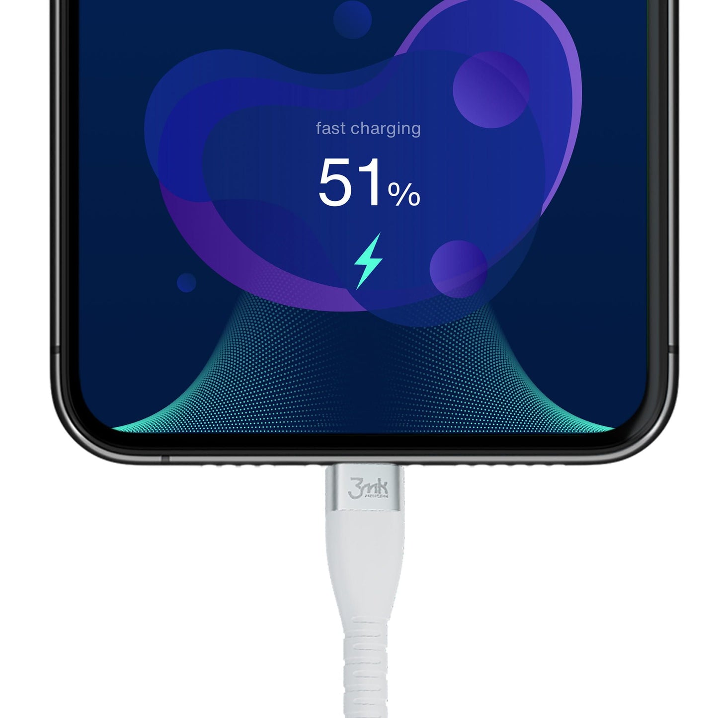 USB-C Data- og Opladningskabel - USB-C 3MK Hyper Silicone, 60W, 1m, Hvid
