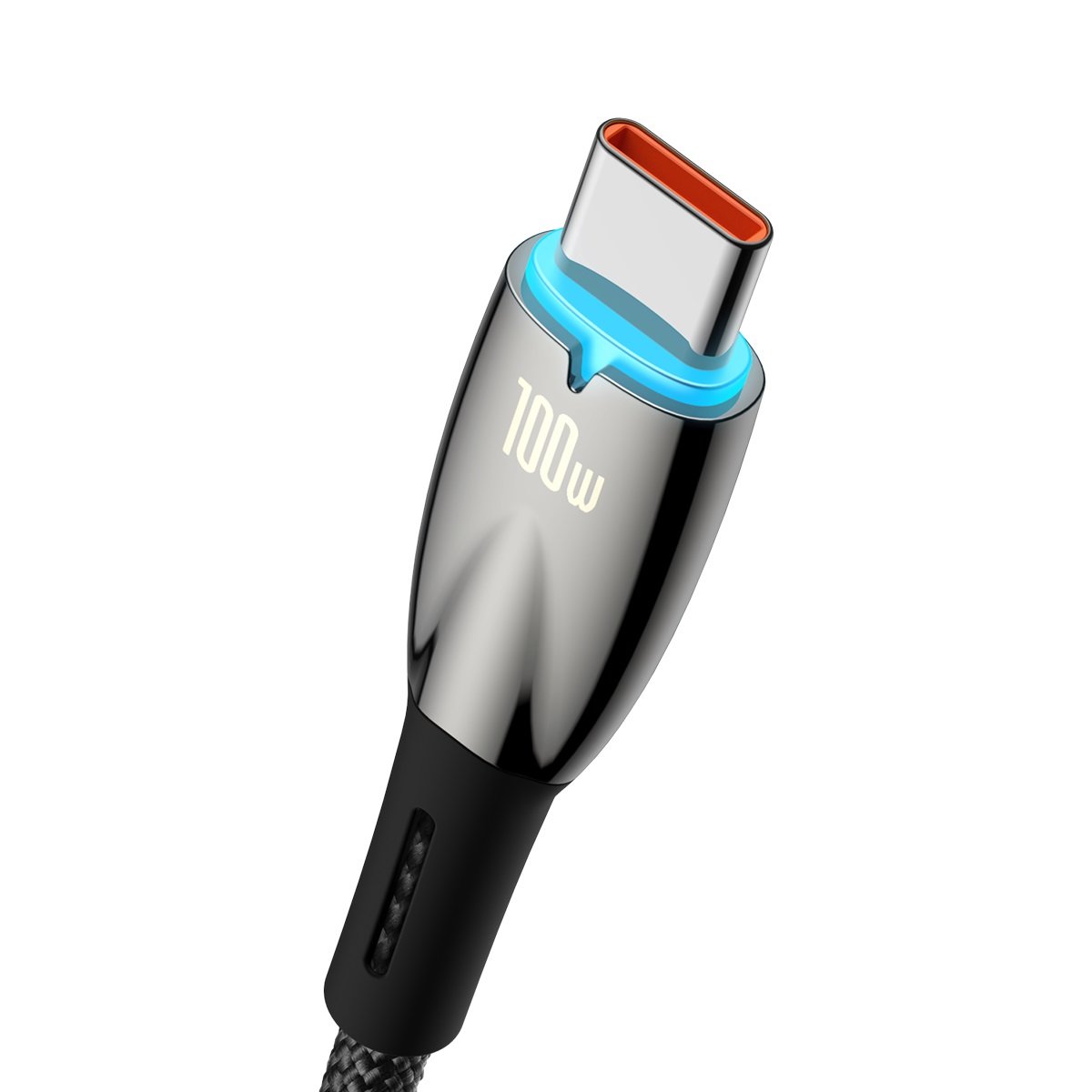 USB-A til USB-C Baseus Glimmer Series data- og opladningskabel, 100W, 2m, sort CADH000501 CADH000501