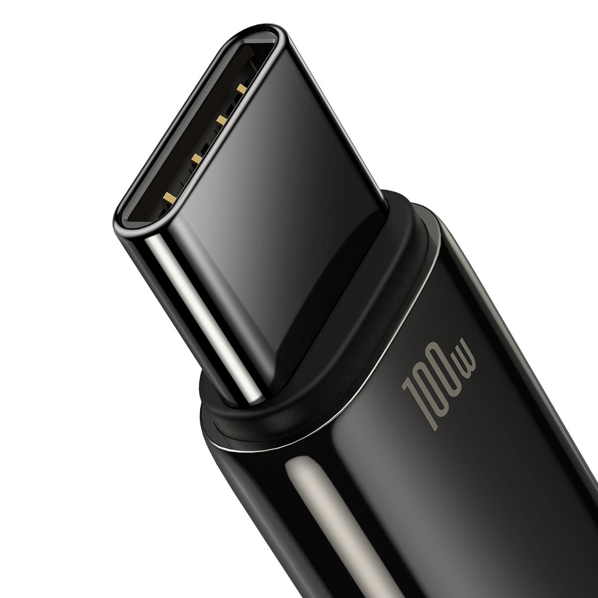 USB-A til USB-C Baseus Tungsten Gold, 100W, 2m, Sort CAWJ00010101
