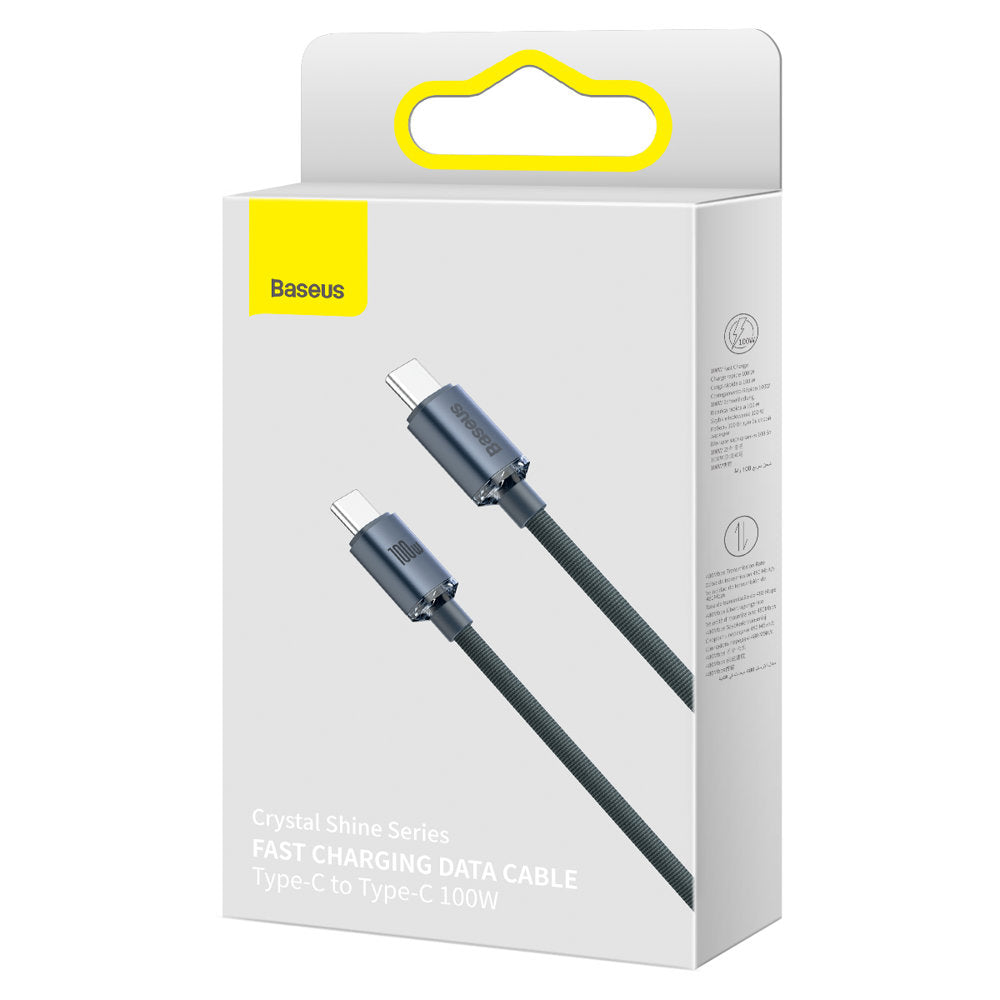 USB-C data- og opladningskabel - USB-C Baseus Crystal Shine Series, 100W, 2m, sort CAJY000701