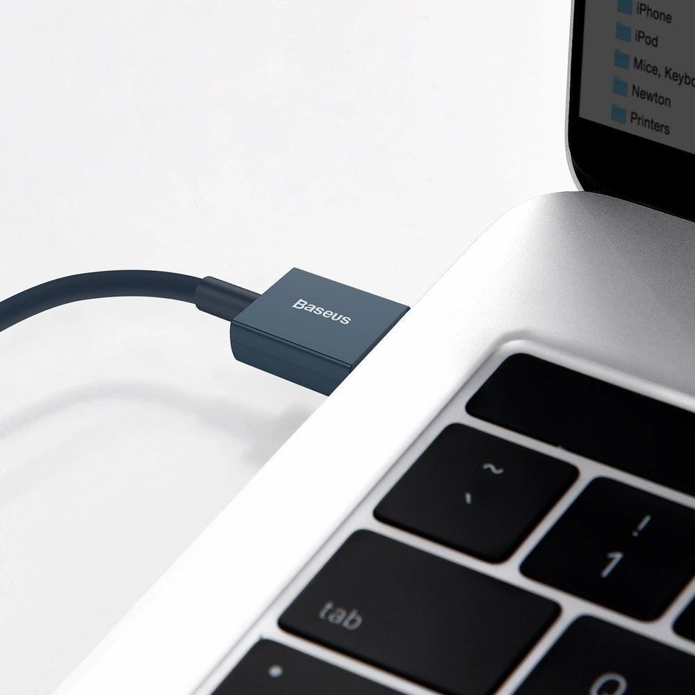 Data- og opladningskabel USB-A - Lightning Baseus Superior Series, 20W, 1m, blå CALYS-A03