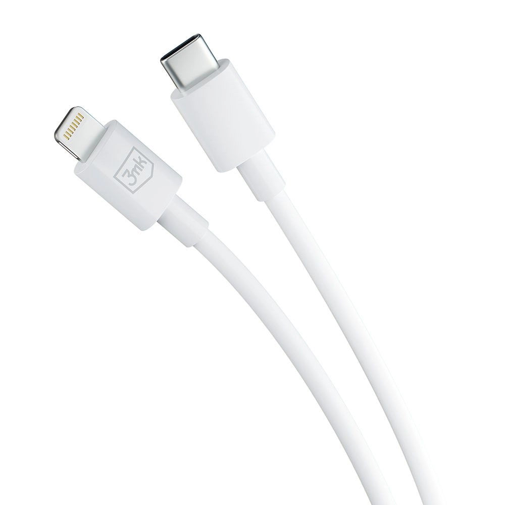 USB-C - Lightning Data- og Opladningskabel 3MK Hyper, 20W, 1,2m, Hvid
