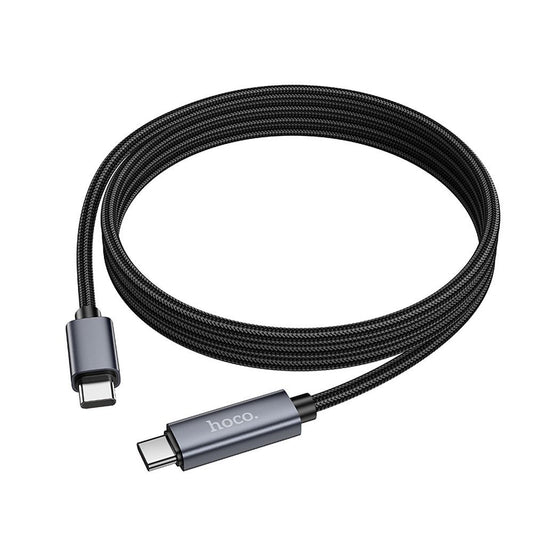 USB-C - USB-C Data- og Opladningskabel HOCO Display X112, 60W, 1m, Sort