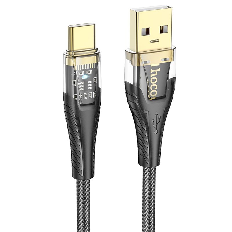 Data- og opladningskabel USB-A - USB-C HOCO U121, 18W, 1.2m, Sort