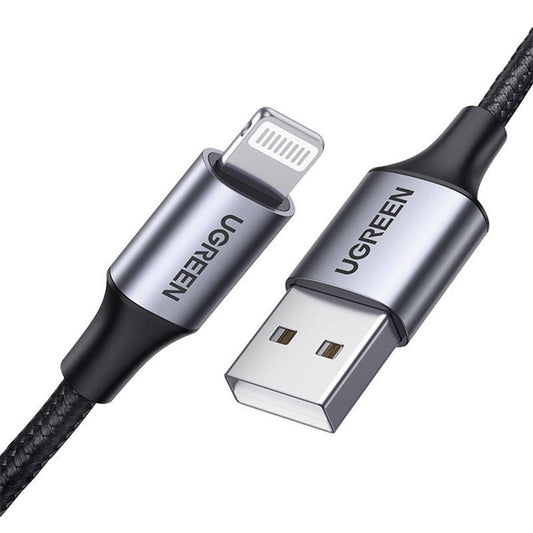 Data- og opladningskabel USB-A - Lightning UGREEN US199, 18W, 1m, Grå