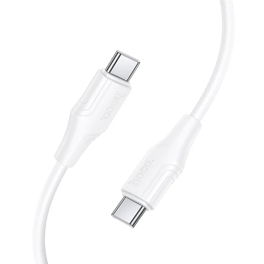 Data- og opladningskabel USB-C - USB-C HOCO X124, 60W, 1m, Hvid