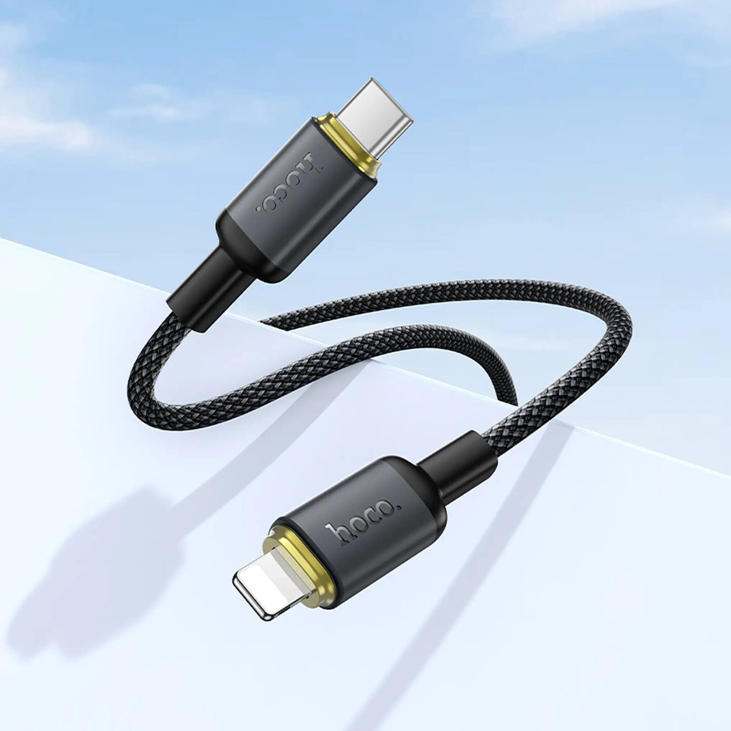 USB-A til Lightning data- og opladningskabel HOCO X128 Benefit, 12W, 1m, sort