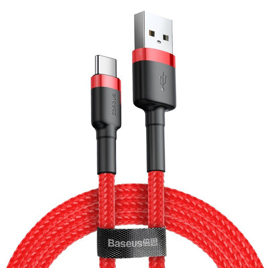 Data- og opladningskabel USB-A - USB-C Baseus Cafule, 18W, 2m, rød CATKLF-C09