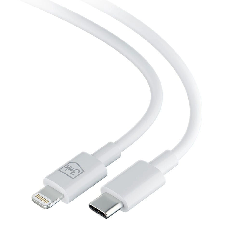 USB-C - Lightning Data- og Opladningskabel 3MK Hyper, 20W, 1,2m, Hvid