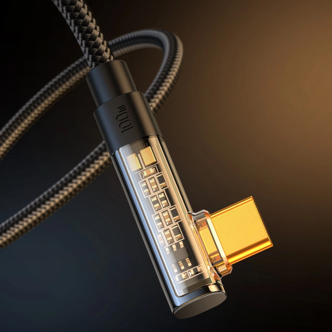 USB-C Data and Charging Cable - USB-C Joyroom S-A6 Angled, 100W, 1.2m, Black