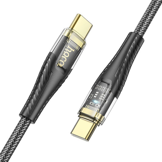 USB-C data- og opladningskabel - USB-C HOCO U121, 60W, 1.2m, Sort