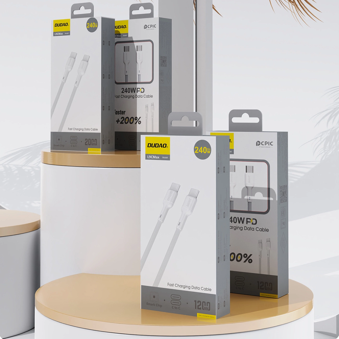 Data- og opladningskabel USB-C - USB-C Dudao L9C Max, 240W, 2m, Hvid