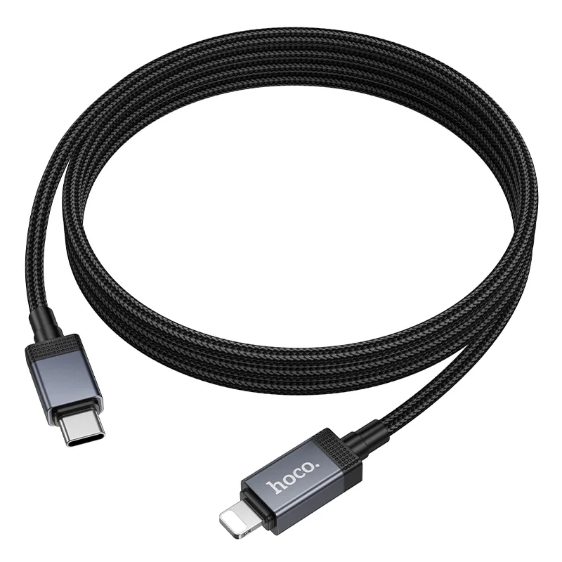 Data- og opladningskabel USB-C - Lightning HOCO X118 Display, 27W, 1m, Sort