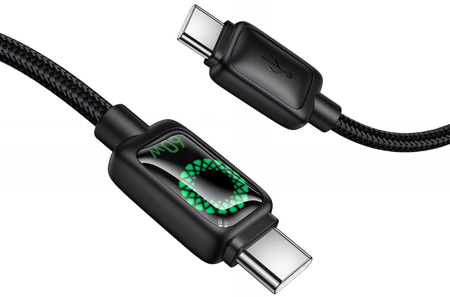 USB-C Data- og Opladningskabel - USB-C HOCO U146, 60W, 1.2m, Sort