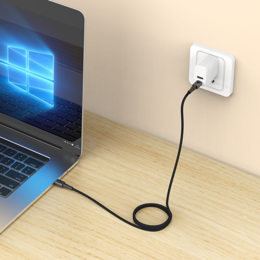 Data- og opladningskabel USB-C - USB-C Tech-Protect Ultraboost DNA MagTwist, 100W, 2m, Grå