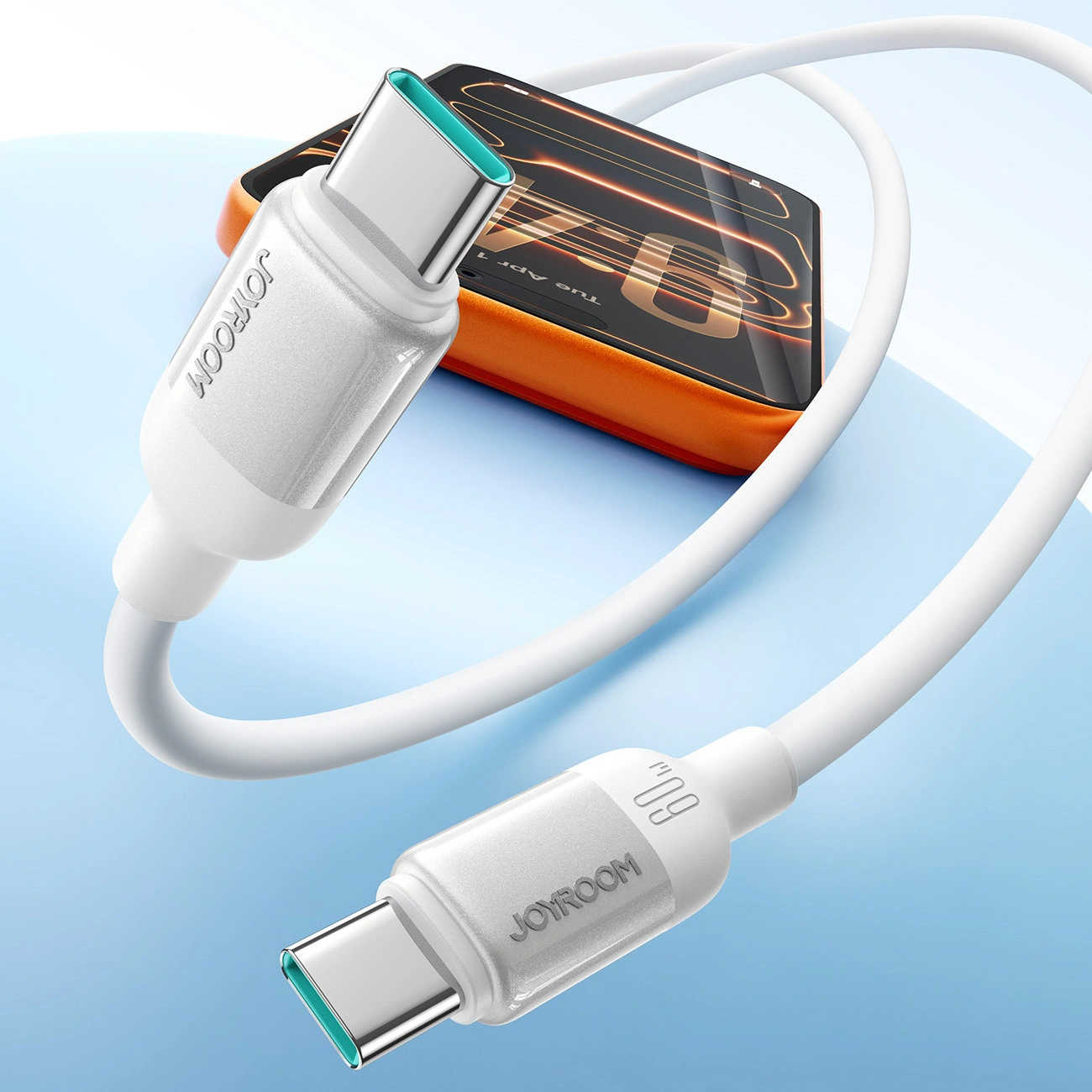 USB-C Data- og Opladningskabel - USB-C Joyroom S-A62 Lively, 60W, 1,2m, Hvid
