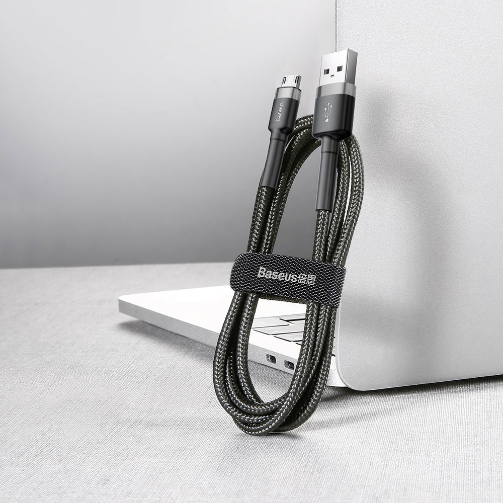 Data- og opladningskabel USB-A - microUSB Baseus Cafule, 18W, 1m, grå CAMKLF-BG1
