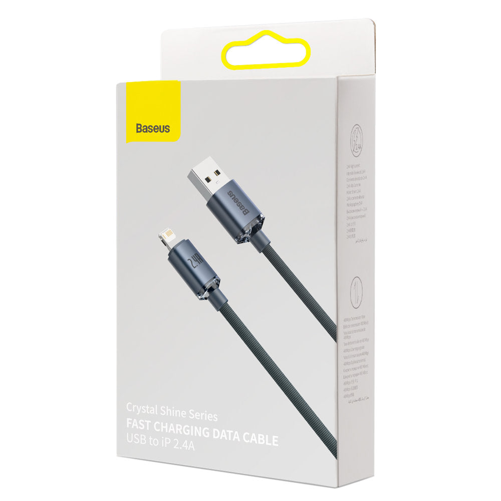 USB-A til Lightning data- og opladningskabel Baseus Crystal Shine Series, 20W, 1,2m, sort CAJY000001