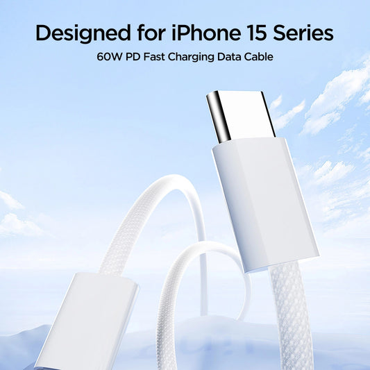 USB-C data- og opladningskabel - USB-C Joyroom S-A45, 60W, 1m, hvid