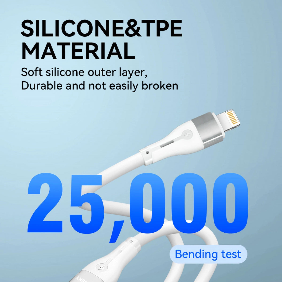 Data- og opladningskabel USB-C - Lightning WZK WSTCL1, 27W, 1m, Hvid