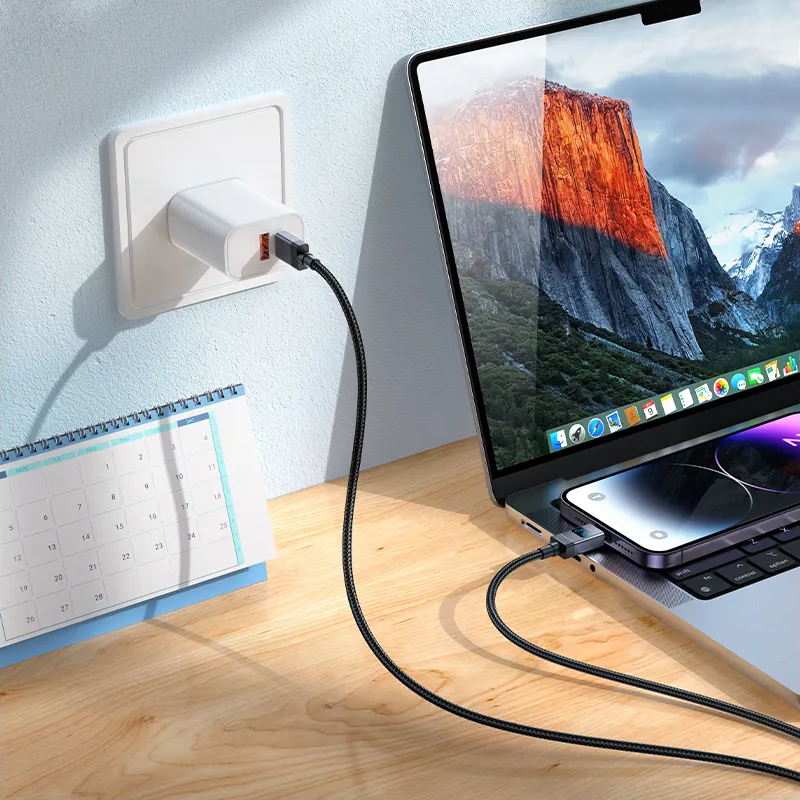 Data- og opladningskabel USB-C - Lightning HOCO X118 Display, 27W, 1m, Sort