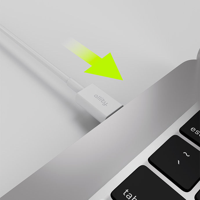 Data- og opladningskabel USB-C - USB-C Allity. AUC-03, 100W, 2m, Hvid