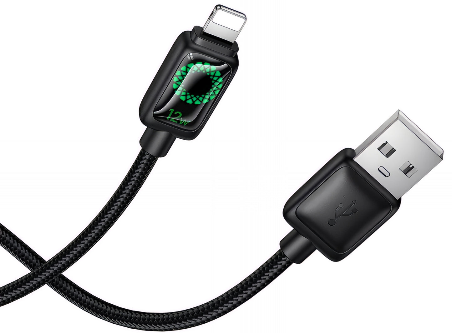 Data- og opladningskabel USB-A - Lightning HOCO U146, 12W, 1,2m, Sort