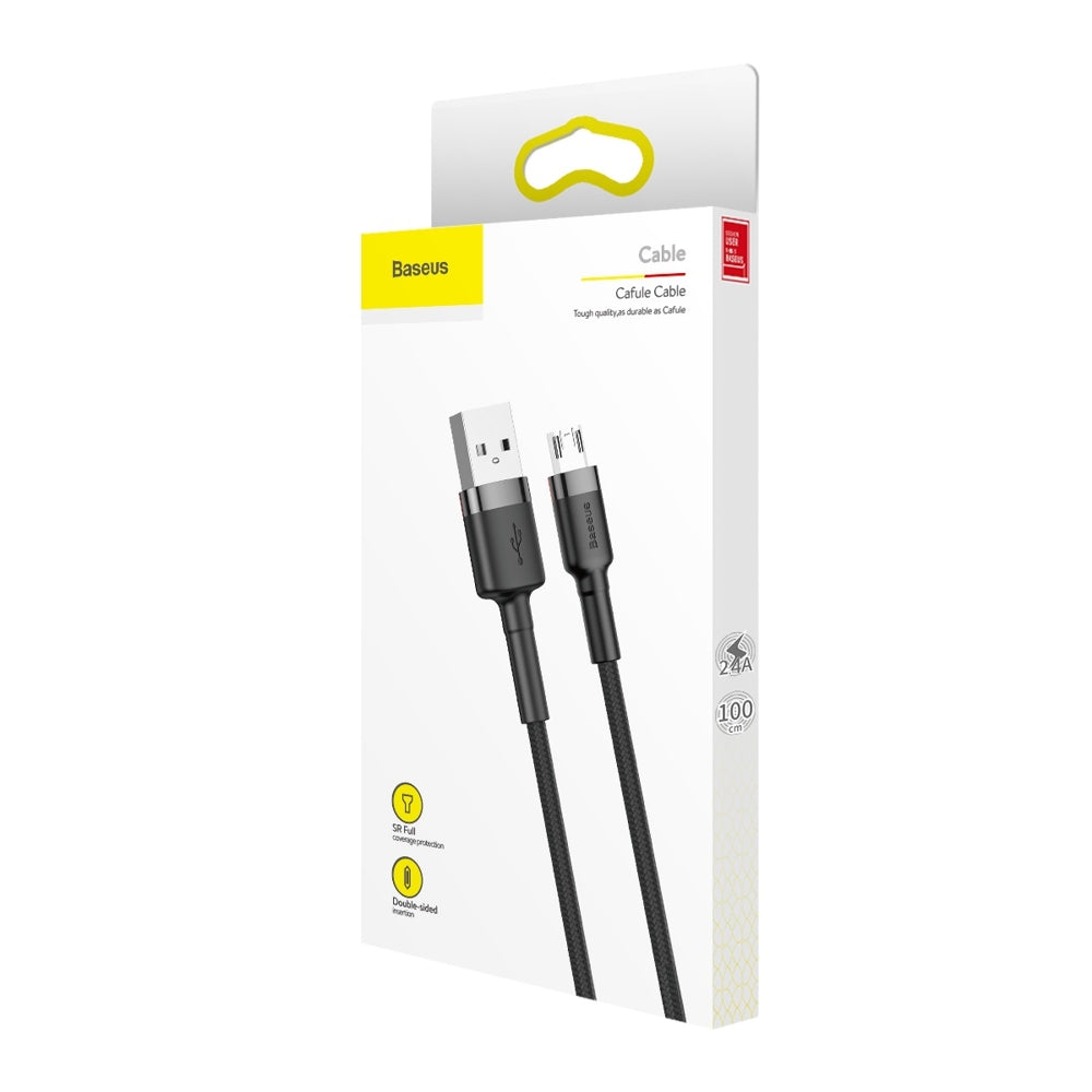 Data- og opladningskabel USB-A - microUSB Baseus Cafule, 18W, 1m, grå CAMKLF-BG1