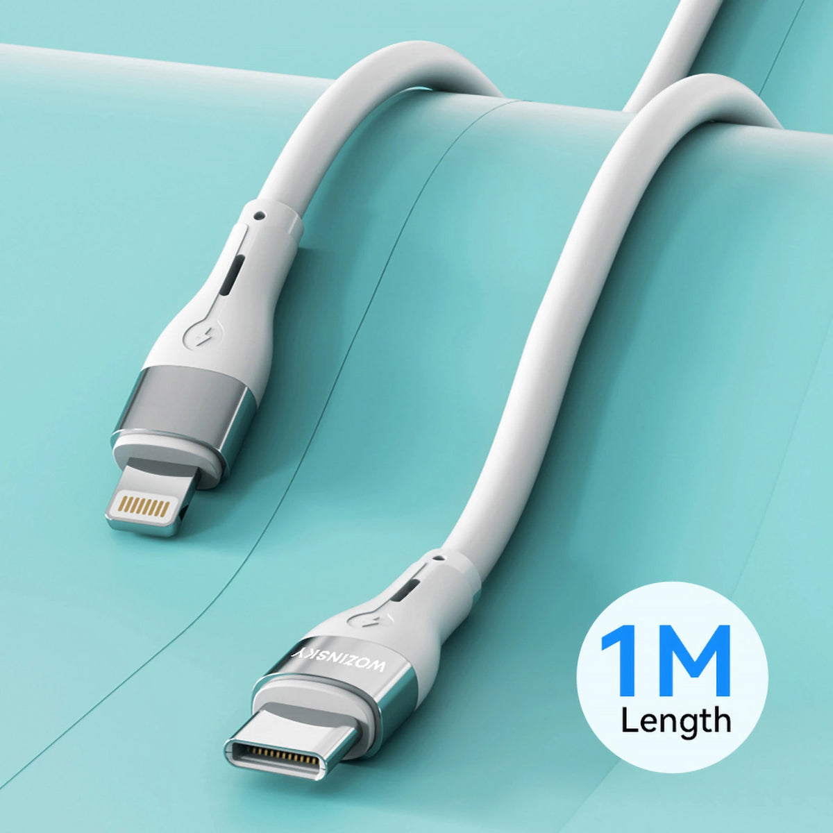 Data- og opladningskabel USB-C - Lightning WZK WSTCL1, 27W, 1m, Hvid