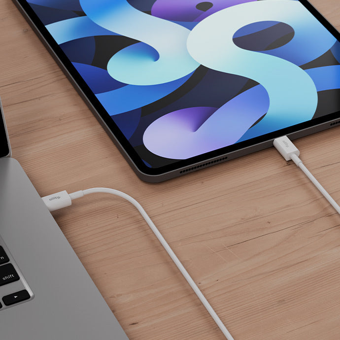 Data- og opladningskabel USB-C - USB-C Allity. AUC-03, 100W, 2m, Hvid