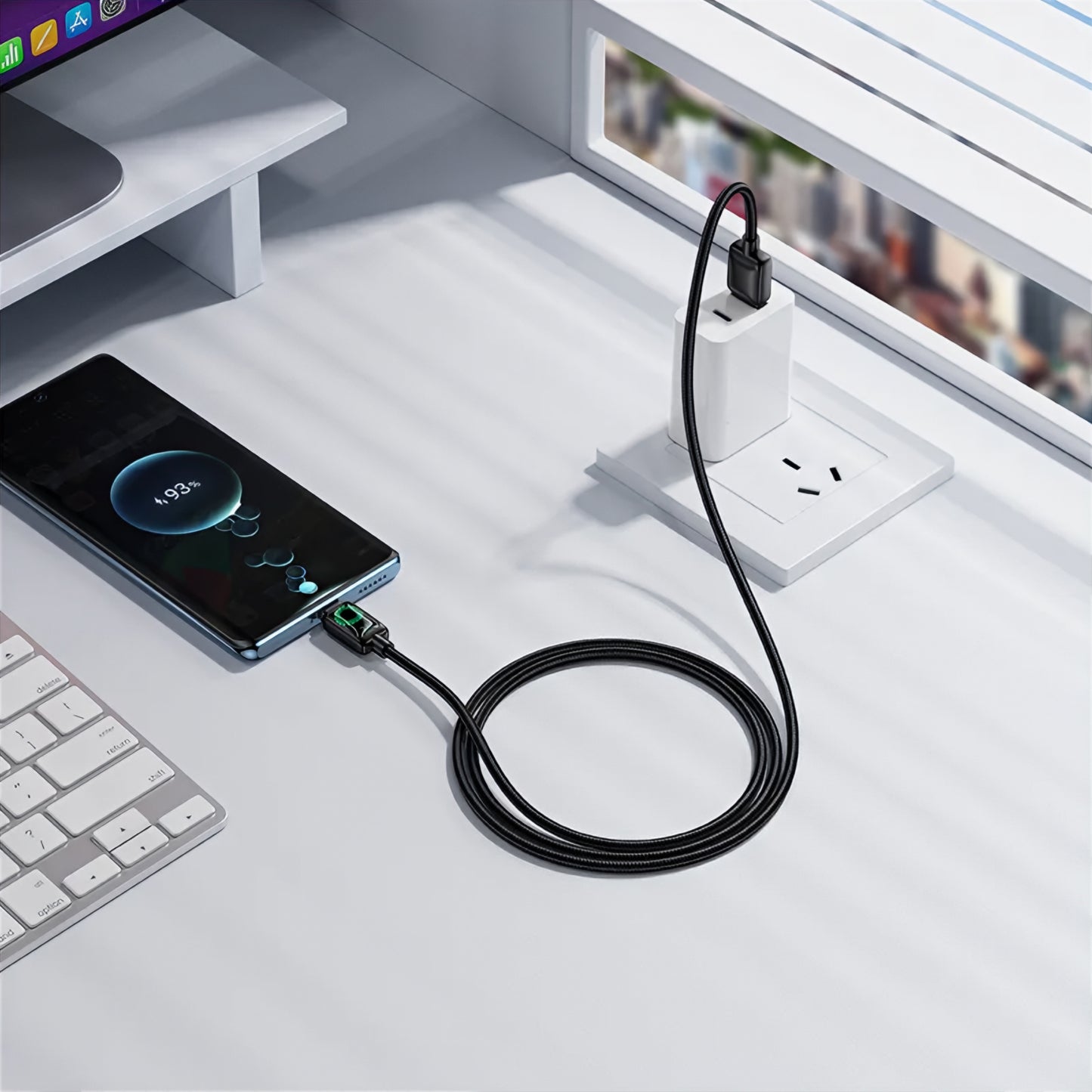 Data- og opladningskabel USB-A - USB-C HOCO U146, 36W, 1.2m, Sort