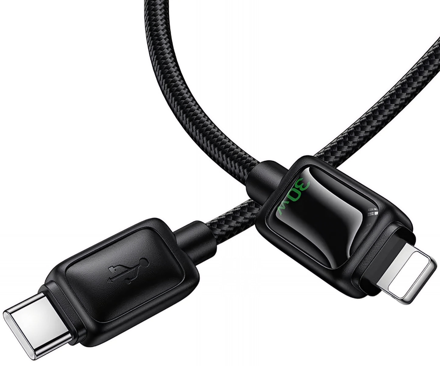 Data- og opladningskabel USB-C - Lightning HOCO U146, 30W, 1.2m, Sort