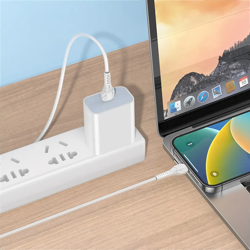 Data- og opladningskabel USB-C - Lightning HOCO X37, 27W, 1m, Hvid
