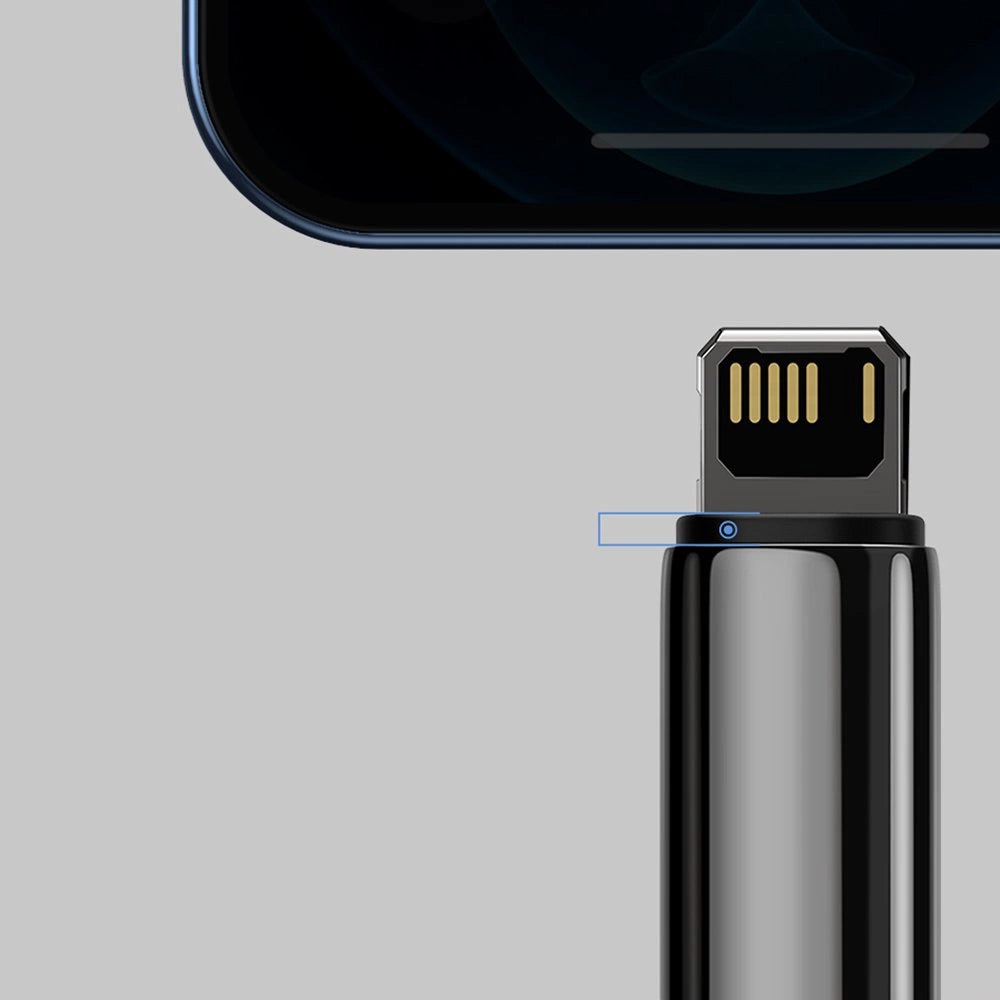 Data- og opladningskabel USB-A - Lightning Baseus Tungsten Gold, 20W, 1m, sort CALWJ-01