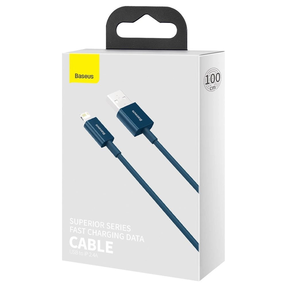 Data- og opladningskabel USB-A - Lightning Baseus Superior Series, 20W, 1m, blå CALYS-A03