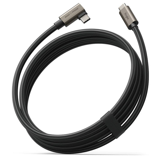 USB-C - USB-C data- og opladningskabel Ringke 2X2 Angled, 240W, 2m, Sort