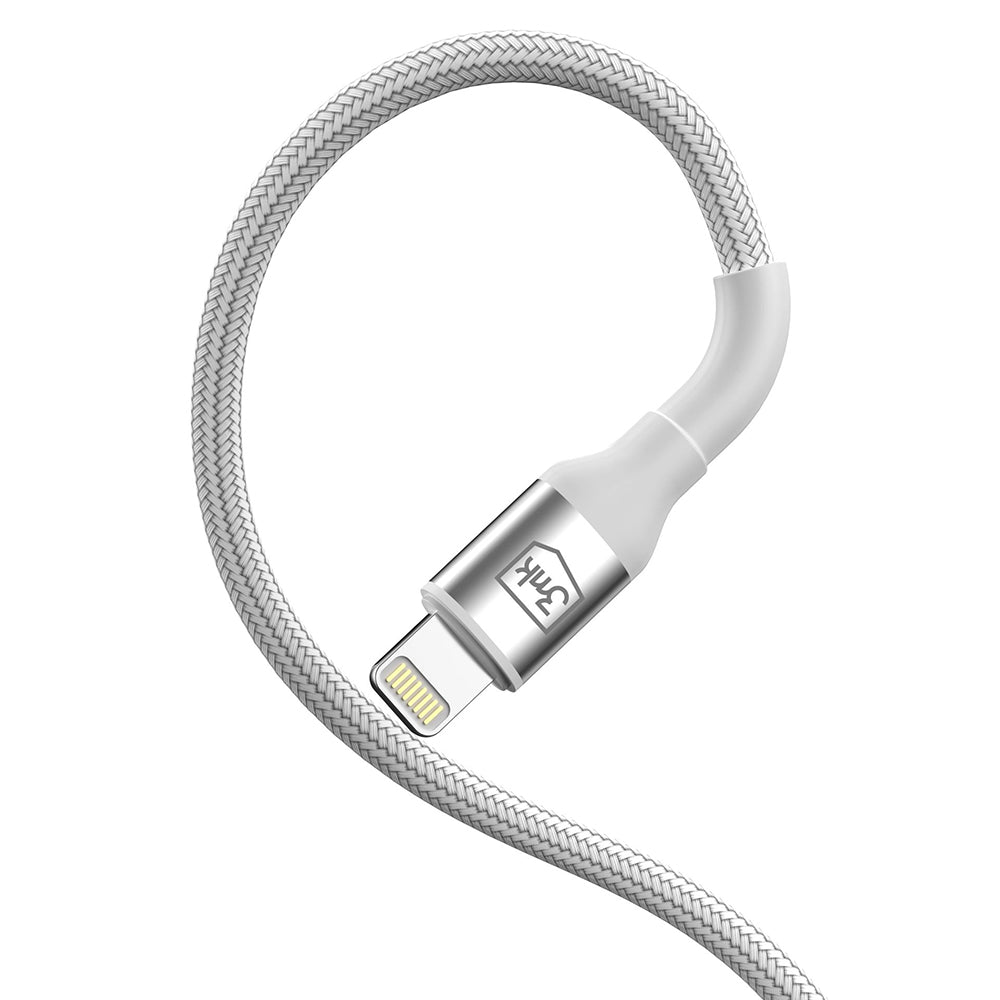 USB-A to Lightning Data and Charging Cable 3MK Hyper N, 12W, 2m, White