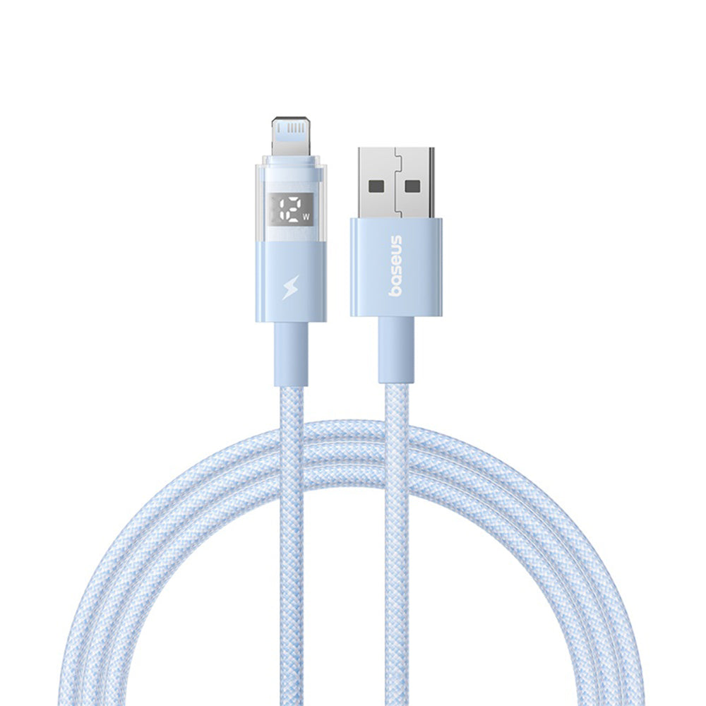 Data- og opladningskabel USB-A - Lightning Baseus Display 2, 12W, 1m, Blå P10382700311-00