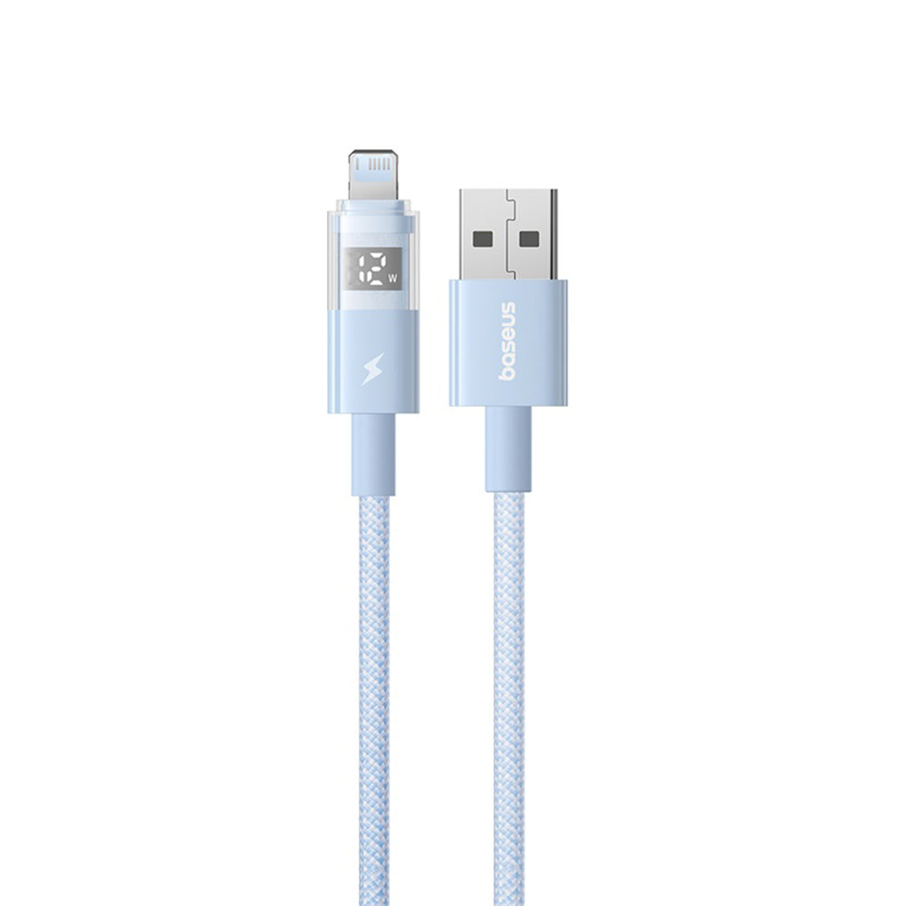 Data- og opladningskabel USB-A - Lightning Baseus Display 2, 12W, 1m, Blå P10382700311-00