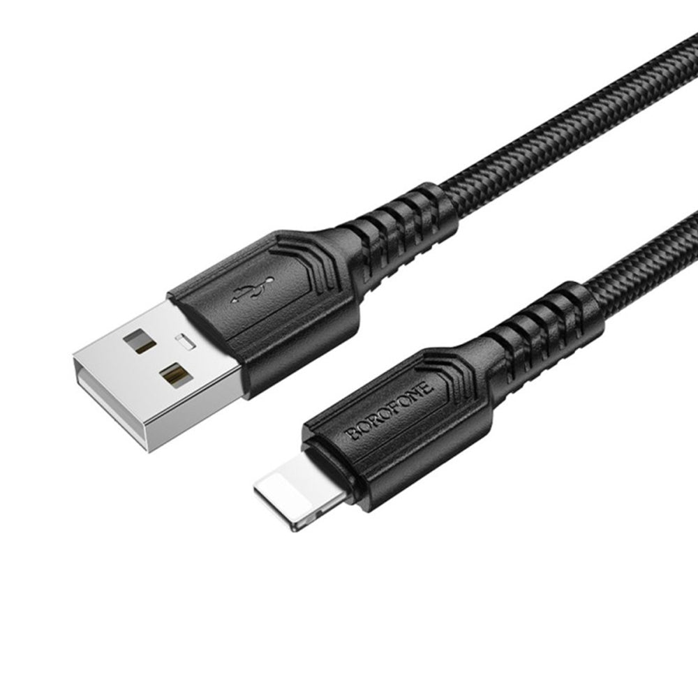 Data- og opladningskabel USB-A - Lightning Borofone BX116 Certain, 18W, 1m, Sort