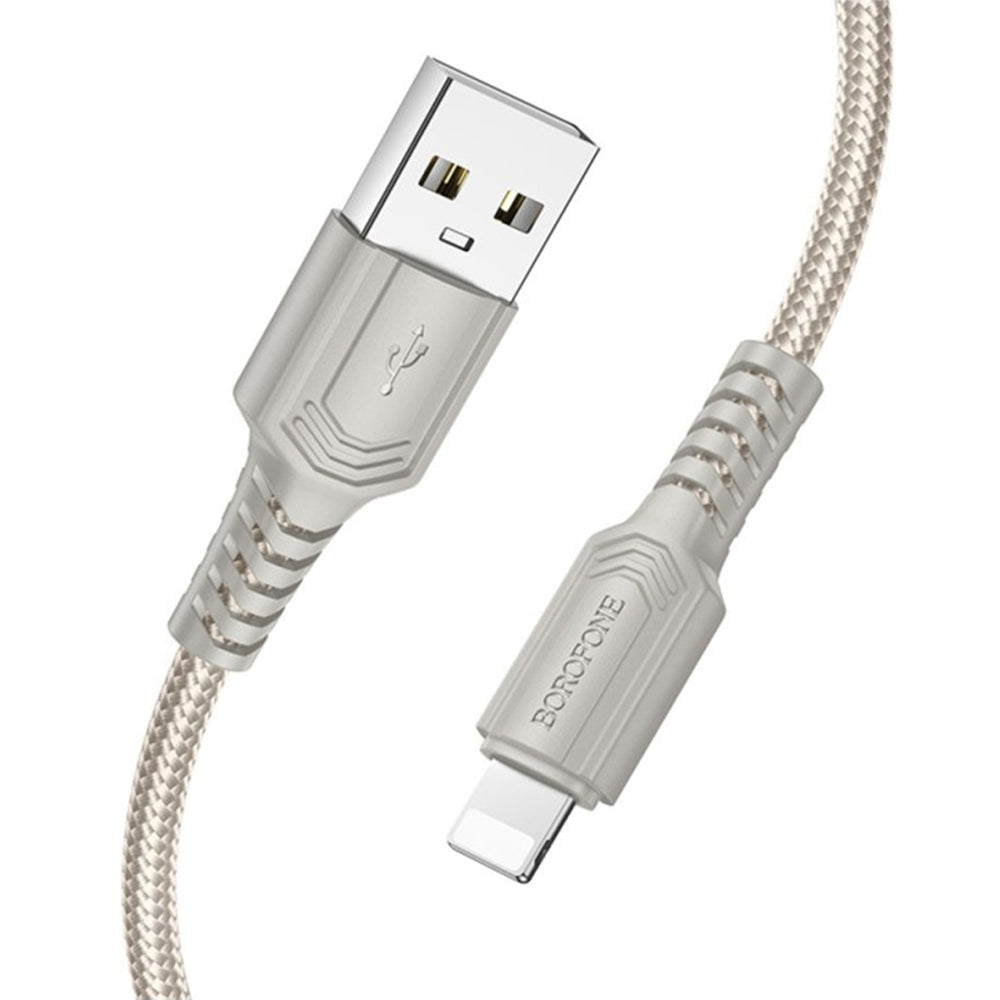 Data- og opladningskabel USB-A - Lightning Borofone BX116 Certain, 18W, 1m, Sort