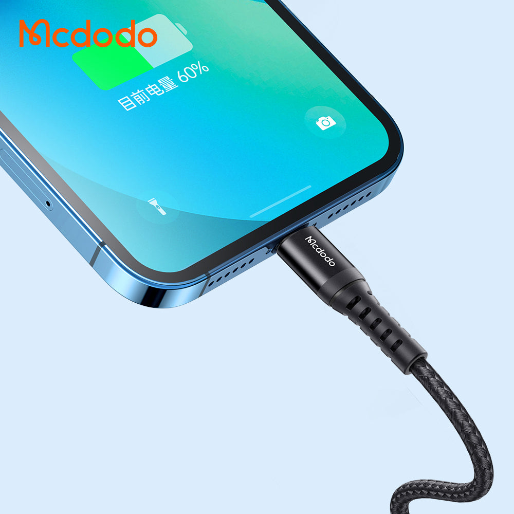 Data- og opladningskabel USB-A - Lightning McDodo CA-2261, 18W, 1m, Sort