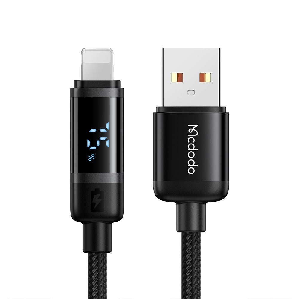 Data- og opladningskabel USB-A - Lightning McDodo CA-5000 Bat Display, 18W, 1.2m, Sort