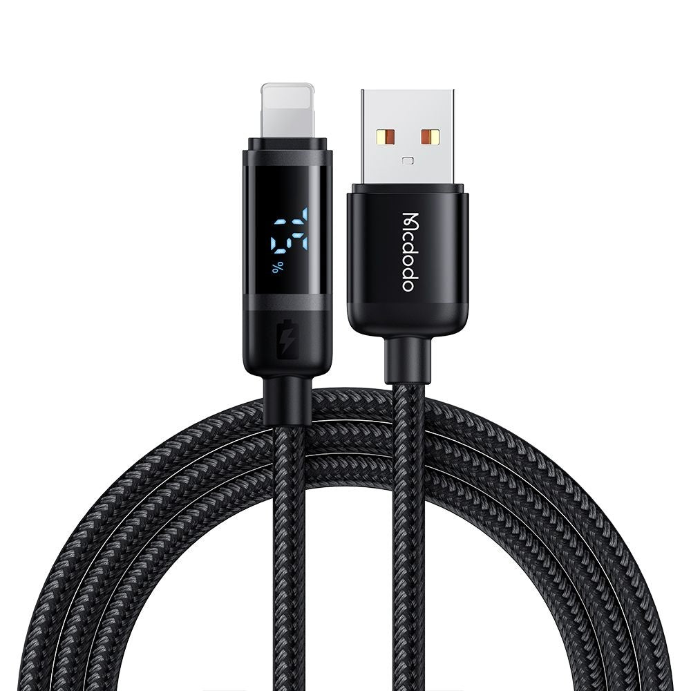 Data- og opladningskabel USB-A - Lightning McDodo CA-5000 Bat Display, 18W, 1.2m, Sort