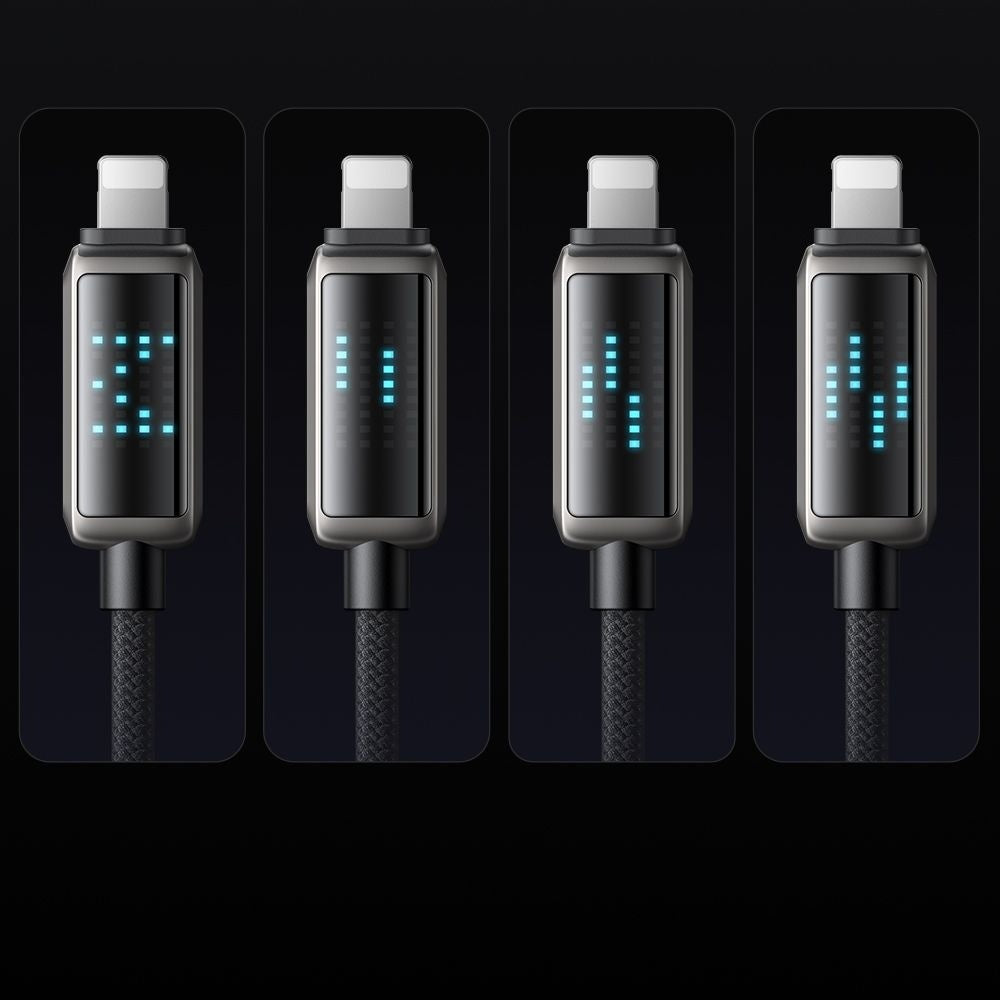 Data- og opladningskabel USB-A - Lightning McDodo CA-5250 Display, 18W, 1.2m, Sort
