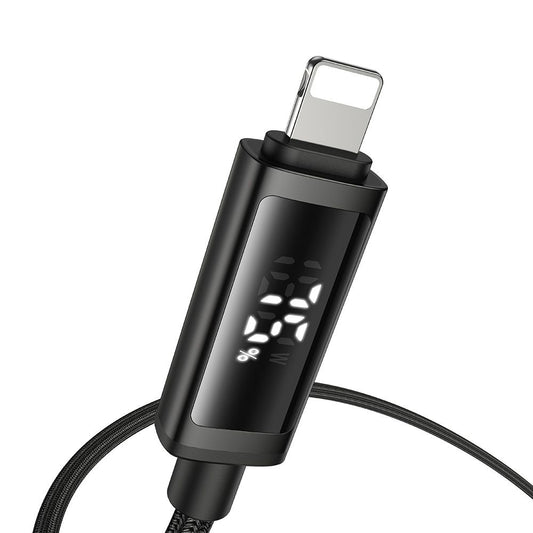 Data- og opladningskabel USB-A - Lightning McDodo CA-7970 Display, 18W, 1,2m, Sort