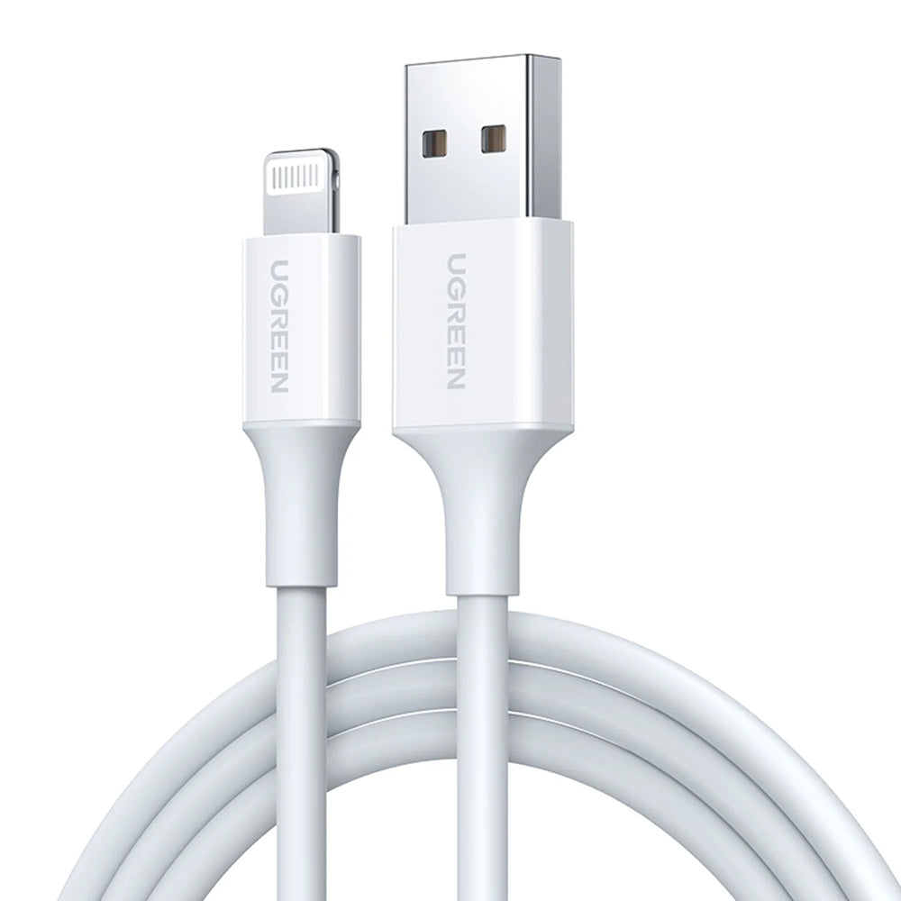 Data- og opladningskabel USB-A - Lightning UGREEN US155 (20730), 18W, 2m, Hvid